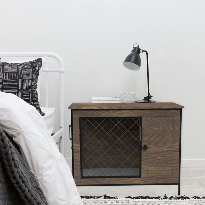 หมาในร่มโต๊ะปลายโต๊ะไม้สไตล์สุนัขกรงสุนัข หมาในร่มโต๊ะปลายโต๊ะไม้สไตล์สุนัขกรงสุนัข