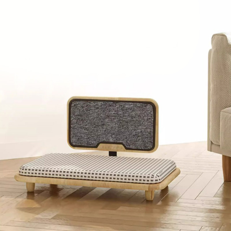 ไม้เนื้อแข็งของไม้เนื้อสบายเตียงแมวพร้อมกระดานเกา ไม้เนื้อแข็งของไม้เนื้อสบายเตียงแมวพร้อมกระดานเกา