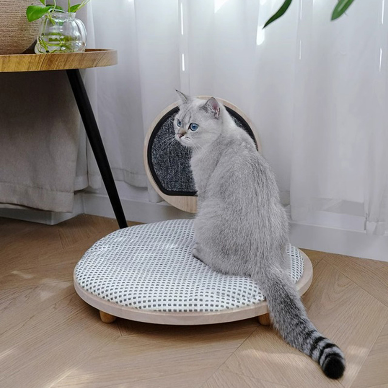 ไม้เนื้อแข็งของไม้เนื้อสบายเตียงแมวพร้อมกระดานเกา ไม้เนื้อแข็งของไม้เนื้อสบายเตียงแมวพร้อมกระดานเกา