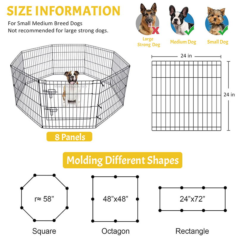 Playpen สุนัขลวดลวดพับได้ Playpen สุนัขลวดลวดพับได้