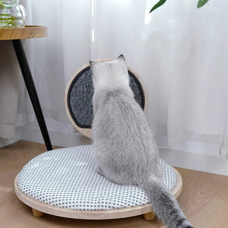 ไม้เนื้อแข็งของไม้เนื้อสบายเตียงแมวพร้อมกระดานเกา ไม้เนื้อแข็งของไม้เนื้อสบายเตียงแมวพร้อมกระดานเกา