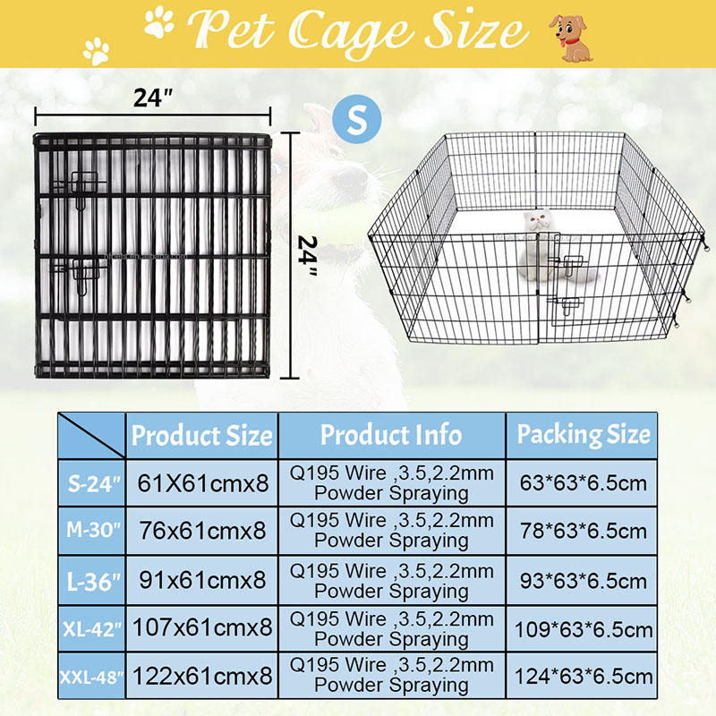 Playpen สุนัขลวดลวดพับได้ Playpen สุนัขลวดลวดพับได้