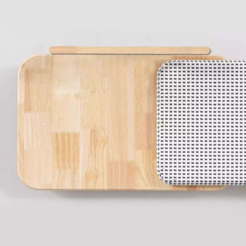 ไม้เนื้อแข็งของไม้เนื้อสบายเตียงแมวพร้อมกระดานเกา ไม้เนื้อแข็งของไม้เนื้อสบายเตียงแมวพร้อมกระดานเกา