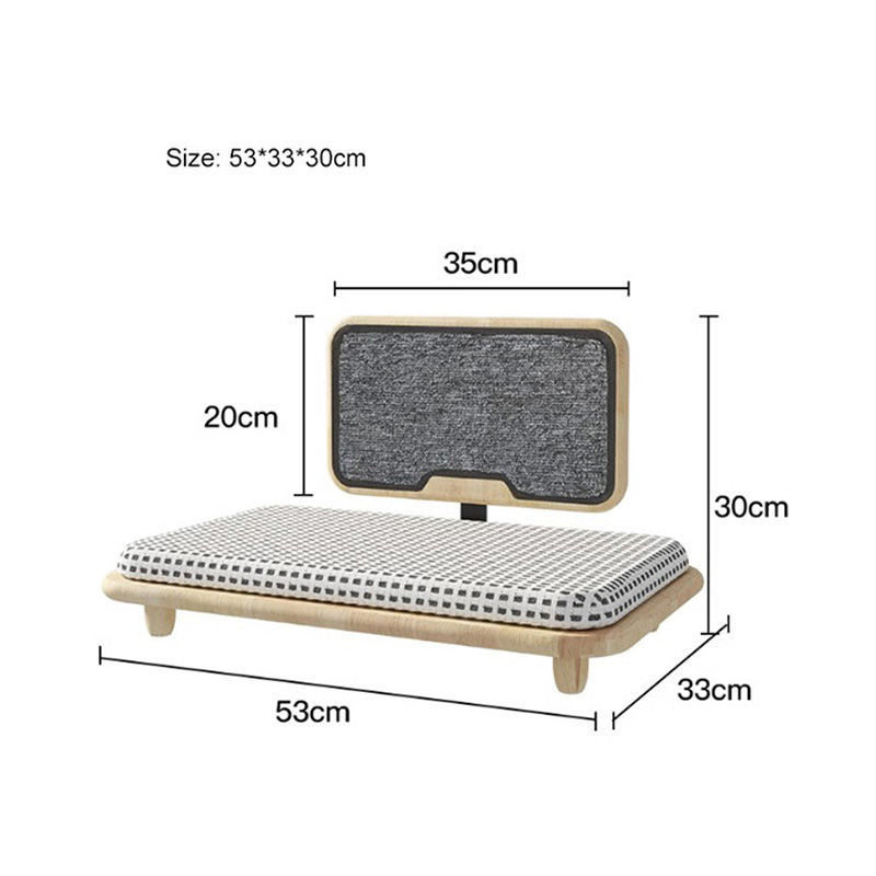 ไม้เนื้อแข็งของไม้เนื้อสบายเตียงแมวพร้อมกระดานเกา ไม้เนื้อแข็งของไม้เนื้อสบายเตียงแมวพร้อมกระดานเกา
