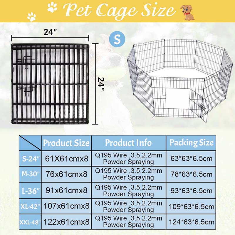 8 แผงรั้วสัตว์เลี้ยงลูกสัตว์ลวดพับได้ 8 แผงรั้วสัตว์เลี้ยงลูกสัตว์ลวดพับได้