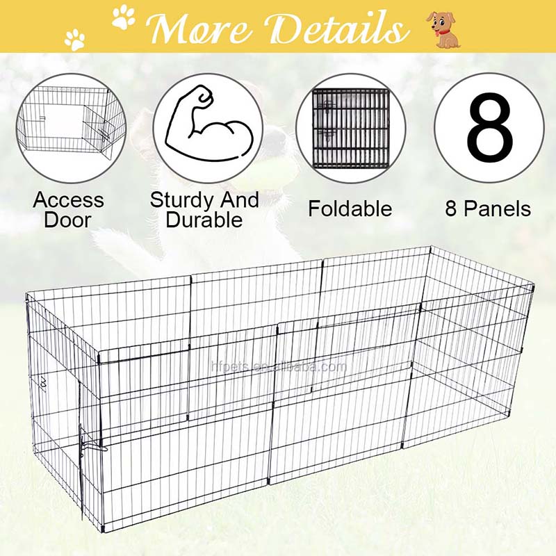 8 แผงรั้วสัตว์เลี้ยงลูกสัตว์ลวดพับได้ 8 แผงรั้วสัตว์เลี้ยงลูกสัตว์ลวดพับได้