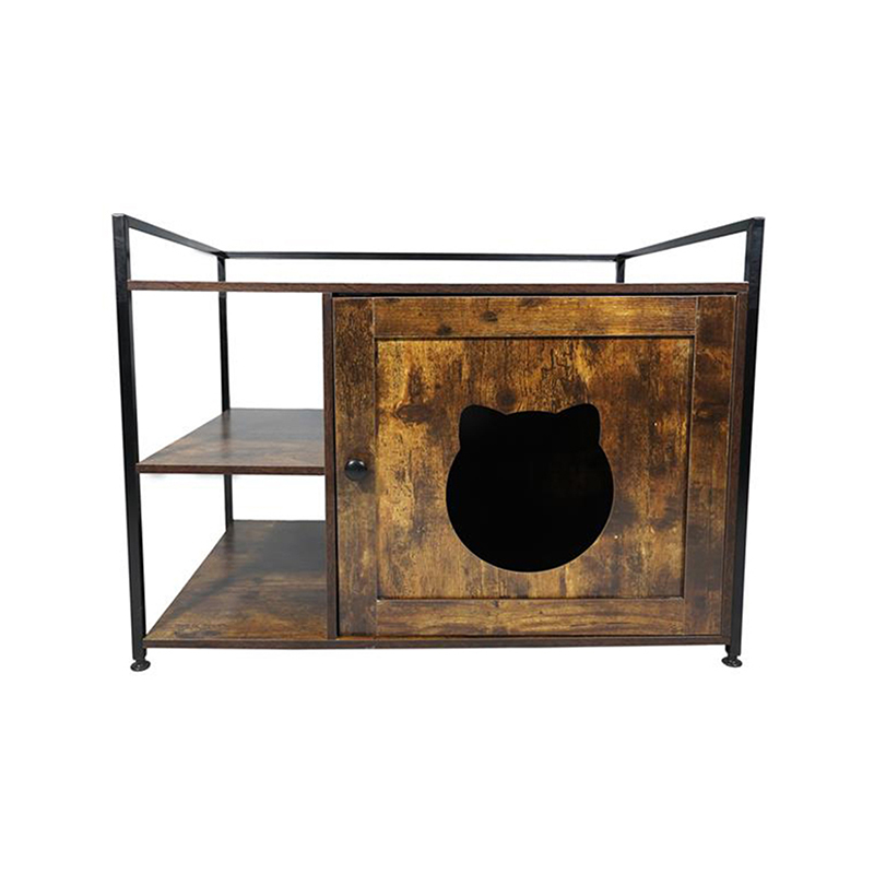 กรงแมวสไตล์เฟอร์นิเจอร์พร้อมตู้เก็บขยะชั้นวางของ