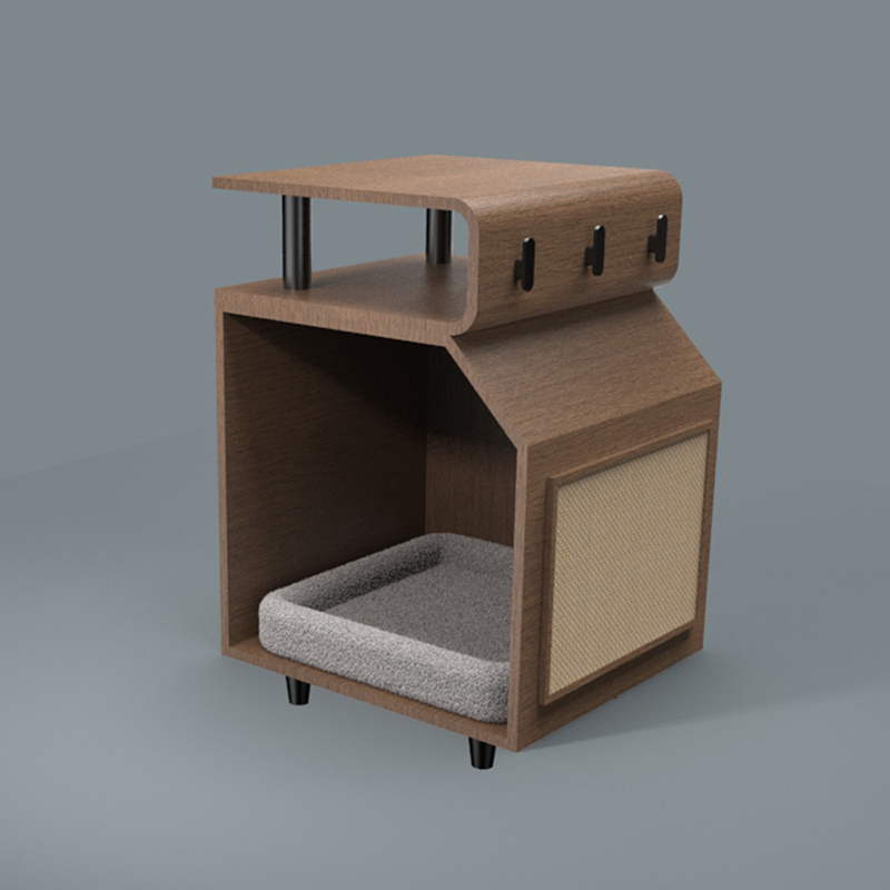 เตียงสัตว์เลี้ยงไม้เตียงแมวพร้อมกระดานเกา เตียงสัตว์เลี้ยงไม้เตียงแมวพร้อมกระดานเกา