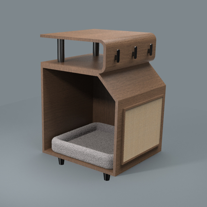 เตียงสัตว์เลี้ยงไม้เตียงแมวพร้อมกระดานเกา เตียงสัตว์เลี้ยงไม้เตียงแมวพร้อมกระดานเกา