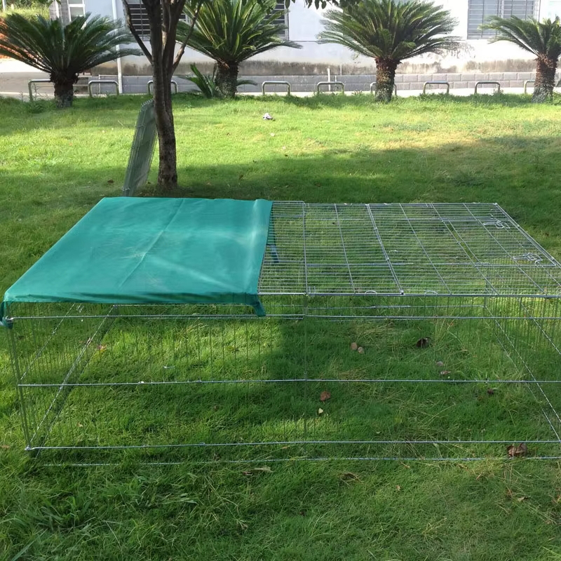 ลวดแบบพับได้ Playpen สุนัขโลหะกลางแจ้งพร้อมฝาครอบด้านบน ลวดแบบพับได้ Playpen สุนัขโลหะกลางแจ้งพร้อมฝาครอบด้านบน