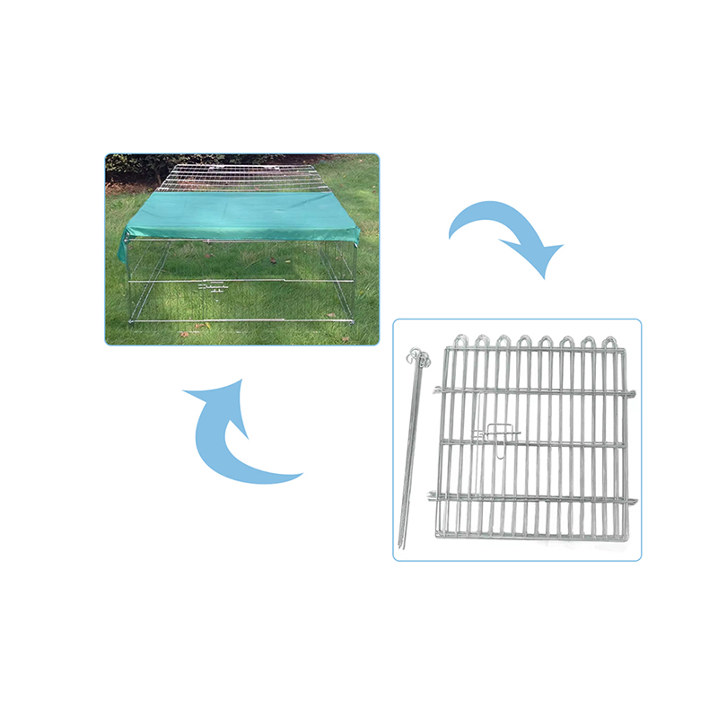 ลวดแบบพับได้ Playpen สุนัขโลหะกลางแจ้งพร้อมฝาครอบด้านบน ลวดแบบพับได้ Playpen สุนัขโลหะกลางแจ้งพร้อมฝาครอบด้านบน