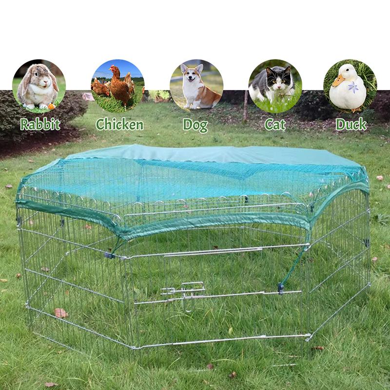 ลวดแบบพับได้ Playpen สุนัขโลหะกลางแจ้งพร้อมฝาครอบด้านบน ลวดแบบพับได้ Playpen สุนัขโลหะกลางแจ้งพร้อมฝาครอบด้านบน