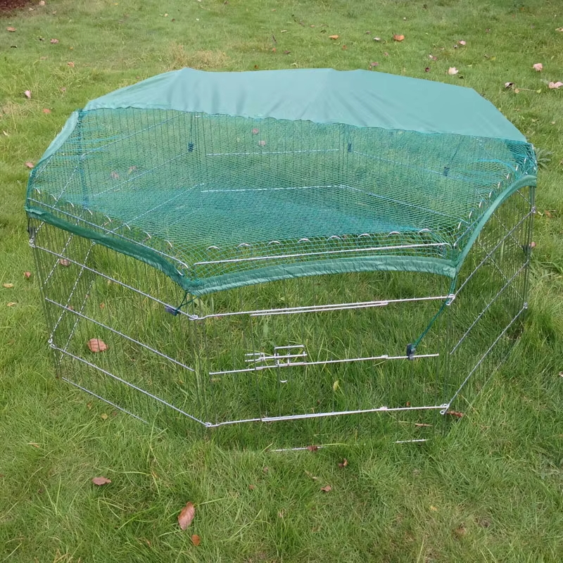 ลวดแบบพับได้ Playpen สุนัขโลหะกลางแจ้งพร้อมฝาครอบด้านบน ลวดแบบพับได้ Playpen สุนัขโลหะกลางแจ้งพร้อมฝาครอบด้านบน