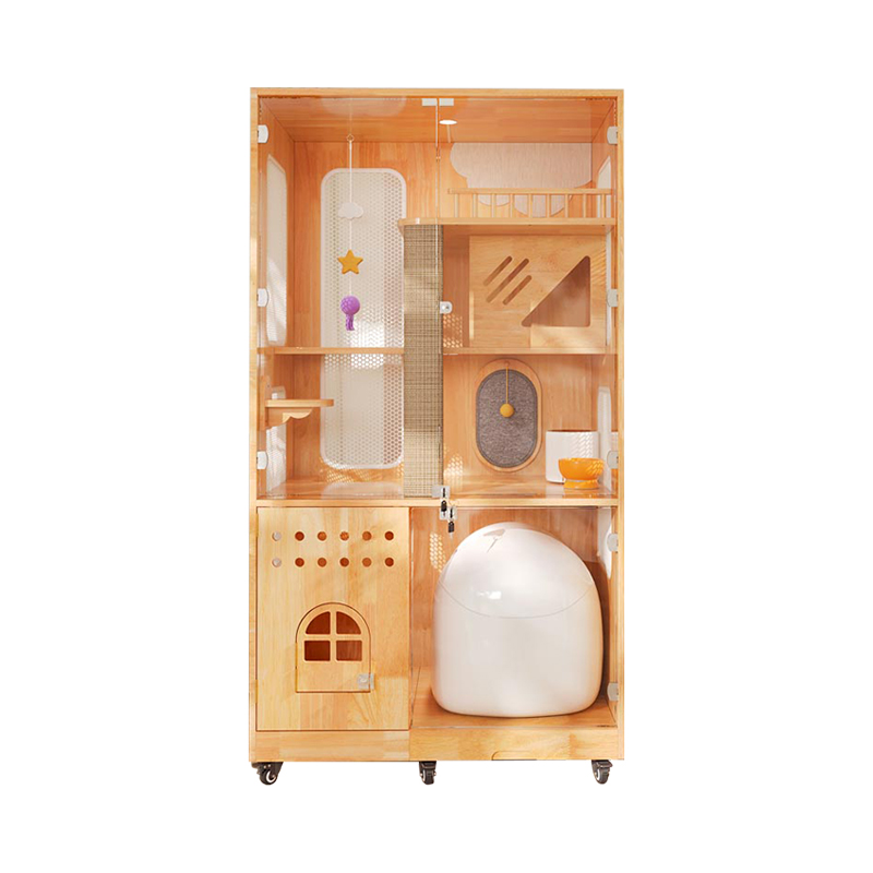 วิลล่าในร่มแบบพาโนรามากรงไม้บ้านแมวบ้าน